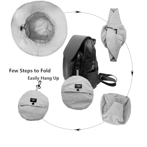 Image of woogwin Waterproof Bucket Rain Hat with Chin Strap Quick Dry Packable Boonie Sun Hat Safari Hat UV Protection