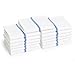 Liliane Collection Kitchen Dish Towels - Includes 13 Towels - Commercial Grade 100% Cotton Towels (27" x 14") - Classic White Tea Towels with Blue Stripes