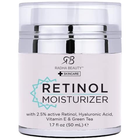 Radha Beauty Retinol Moisturiser Miracle Cream for Face - with Retinol, Hyaluronic Acid, Vitamin E and Green Tea. Best Night and Day Moisturising Cream 50ml Cover
