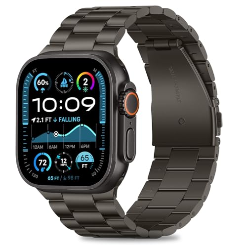 HITZEE Compatible with Apple Watch Ultra Band 49mm Business Stainless Steel Metal Strap Men Women Link Bands Compatible for Apple Watch Ultra 3/2/1