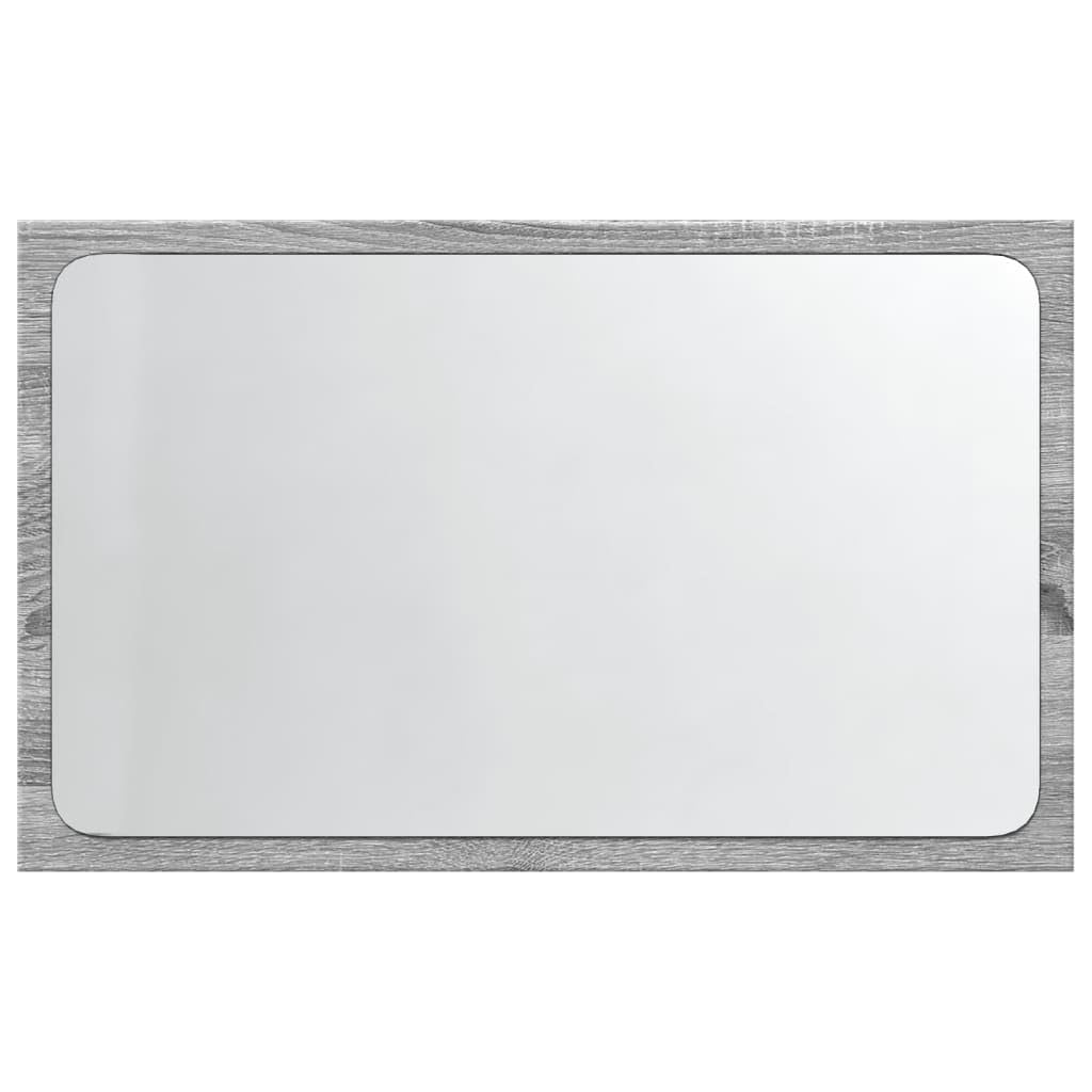 Lustro łazienkowe Sonoma szare z materiału drewnopochodnego, 60 x 8,5 x 38 cm, z oświetleniem LED, przyłączem USB, wiszące do łazienki, mebli łazienkowych, umywalki, miejsca do przechowywania