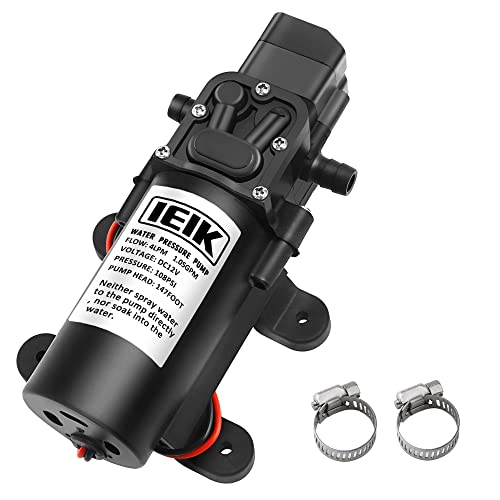 Image of 12 Volt Diaphragm Pump 4LPM 1.05 GPM 108PSI Self Priming Sprayer Pump 12V DC Fresh Water Pressure Sprayer Pump Adjustable for RV Camper Marine Boat Lawn (45W)