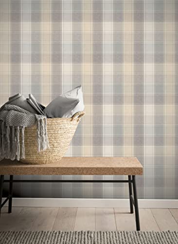 Arthouse Paste The Paper Wallpaper Country Check Grey 901902 Full Roll #TOP6