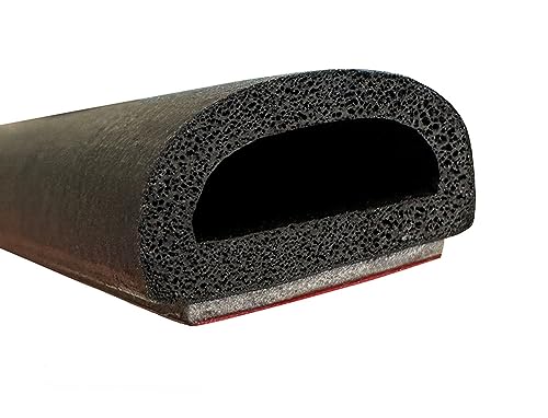 Goma estanqueidad Universal con adhesivo 5m para junta de puerta, sellado puerta caravana, naval, maquinaria agrícola etc. NEGRO