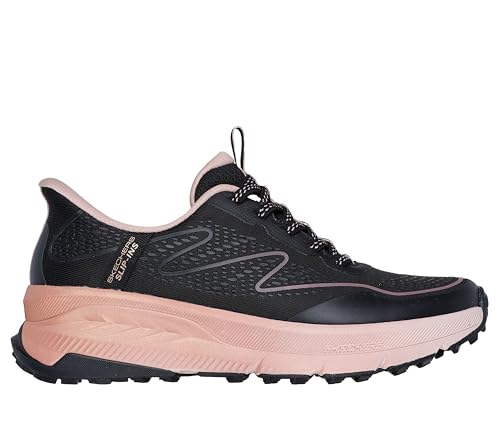 Skechers Femme Switch Back Mist Slip-In ENTRAINEUSE, Black Textile/Synthetic/Pink Trim, 39 EU