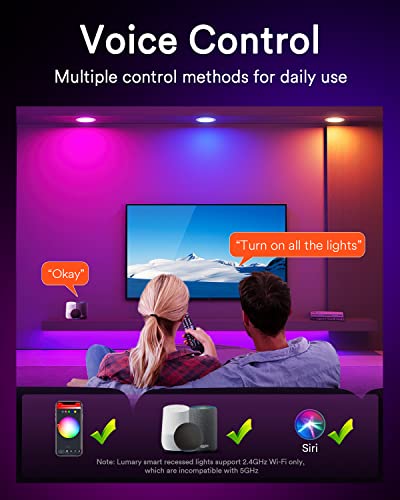 Lumary Smart Recessed Lighting 4 Inch 9W 810Lm Ultra-Thin Led Recessed Lights With Junction Box Work With Alexa/Google Assistant(4 Inch-1Pack) #TOP2