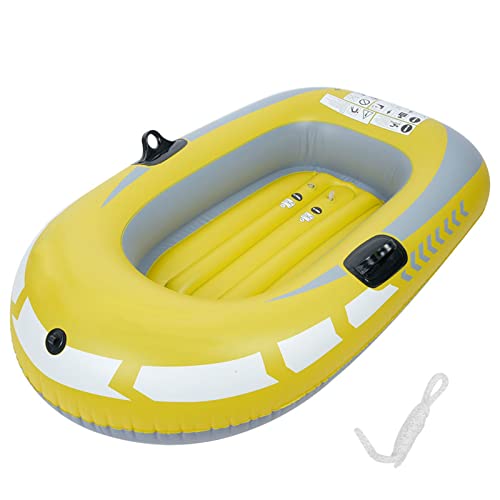 Bateau gonflable pliable 1 personne jaune pour éviter l'encombrement pêche