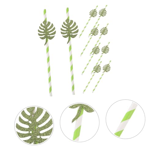 Pitillos Desechables de Papel Verde Claro 10 Piezas miniatura 5