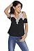 Chase Secret Womens Casual Crochet Off Shoulder Blouse Top Black Medium Black