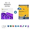 Microsoft 365 Family | 12+3 Monate, bis zu 6 Nutzer | PC/Mac & mobile Geräte | bis zu 6 TB Cloudspeicher | Code per E-Mail + NORTON 360 Deluxe | 15 Monate mit automatischer Verlängerung | 5 Geräte