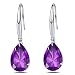 Sephla Drop Earrings 14k White Gold Plated Naked Drill Super Sparkle Crystal Dangle Earrings for Women
