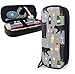 Produktbild Federmäppchen Black Cat Wine Cute Pen Pencil Case Leather 8 X 3.5 X 1.5 Inch Pouch Bag Pencil Case with Double Zipper Holder Box for School Office Girls Boys Adults