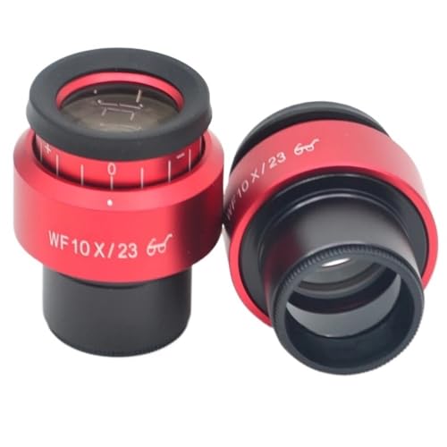 Lbg 2PCS WF10X Lڊ჌Y oǑp 30MM tC^[tF[X YA_v^[(Red)