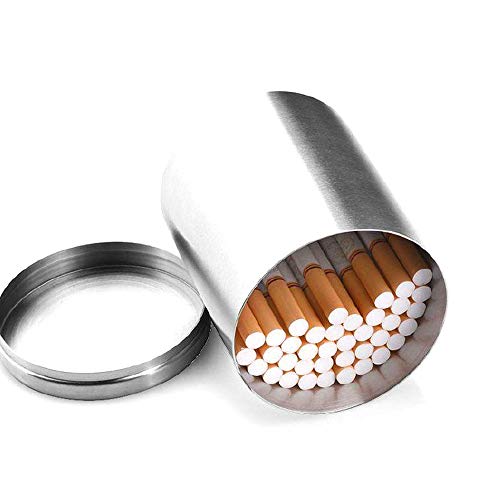 JXING Edelstahl Zigarettenetui Große Kapazität Feuchtigkeitsbeständige wasserdichte Klassischer Minimalist Hält 80 Zigaretten Metall Zigarettenschachtel Cover