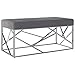 Produktbild vidaXL Bank Sitzbank Betthocker Sitzhocker Garderobenbank Flurbank Beistellbank Polsterbank Sofa Sofabank 97x44x46cm Grau Samt Edelstahl