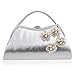 Kami-jia Sektor Aufkleber Diamante Crystal Prom Cocktail Party Wedding Engagement Evening Bag Purse Clutch Pouch 2.17' * 9.26' * 6.90'(inch) (Silber)