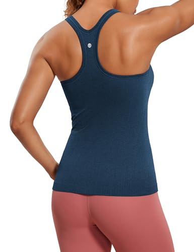 Image of CRZ YOGA Seamless Rib Scoop Neck Tank Tops