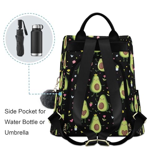 Image of Fustylead Cute Avocado Women Fashion Backpack Purse Travel Ladies College Shoulder Bags