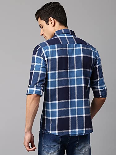 Image of Dennis Lingo Men's Black Slim Fit Cotton Casual Shirt