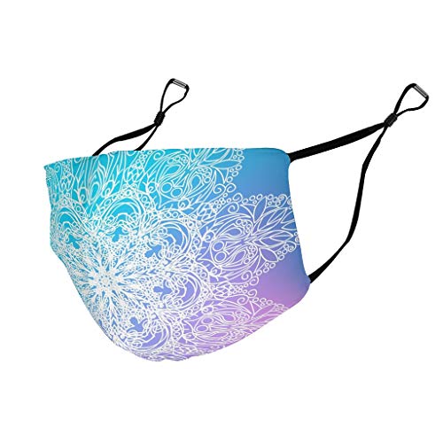 Preisvergleich Produktbild Youturnnow Psychedelic Mandala Mundschutz mit Ohrschlaufen Waschbar Wiederverwendbar Staubschutz für Staub White OneSize