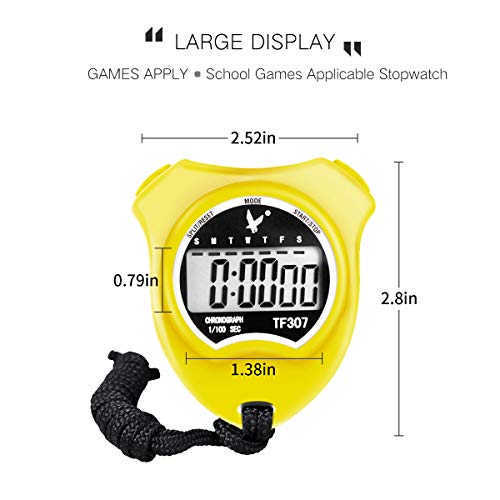 LEAP Professional Digital Sports Stopwatch Timer, Waterproof and Shockproof Stopwatch with Extra Large Number Display, Great for School Community or Personal, Track Field Events and Swim Events
