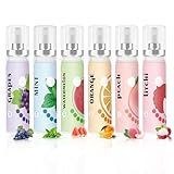 6PCS Fresh Breath Spray,Fruity Flavour Mouth Spray Freshener Spray Set,Peaches,Oranges,Watermelon,Grapes,Lychee,Mint Spray for Mouth,Oral Spray...