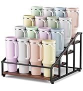 MOJOHAND 4-Tier Stanley Tumbler Organizer, Holds 16 Stanley 40 oz Tumblers & Water Bottles，Fits A...