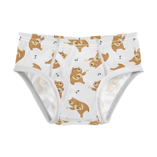 Cotton Little Boys Briefs Soft Bear Guitar Toddler Underwear