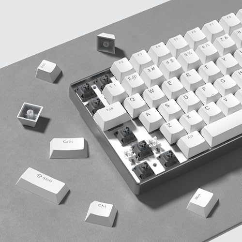 122キー キーキャップ ダブルショット PBT 光透過 キーキャップ Cherry プロファイル メカニカルキーボード用 (ホワイト)
