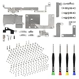 Risidamoy for iPhone 11 Complete Small Bracket and Screws Replacement for iPhone11 Cover Parts Internal Metal Plate Full Screw Set with Fix Tool Repair Kit Screwdrivers for A2111 A2223 A2221