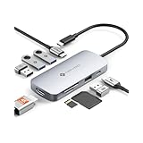 NOVOO 9-in-1 4K@60Hz HDMI USB-C 3.0 ハブ タイプ C アダプター 4K@60Hz HDMI/4*USB-A/USB-C 5Gbps/PD100W 急速充電/SD/TF usb c 変換アダプタ MacBook Pro M1 M2 M3 Rog Ally Dell XPS Surface Galaxy S24 Xperia 5 iPhone 15-プラスチック製