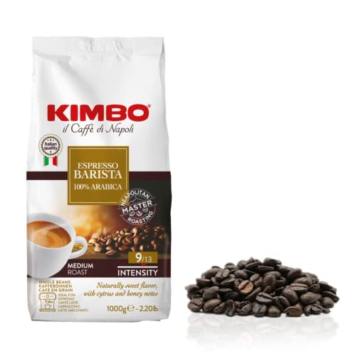 kimbo coffee whole bean - Kimbo Espresso Barista Whole Bean Coffee - Blended and Roasted in Italy - Medium Roast with a Natural Sweet Flavor – 2.2 lbs Bag