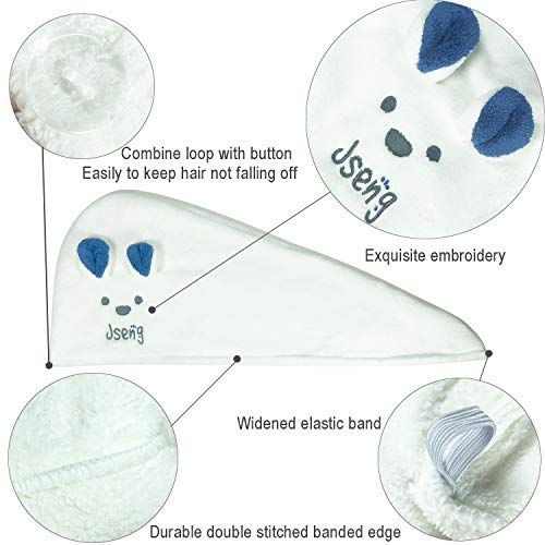 Microfiber Hair Towel Wrap - Fast Magic Hair Dry Cap - Anti Frizz Curly Hair Drying Towels 2Packs, Extrame Soft & Comfortable #TOP3