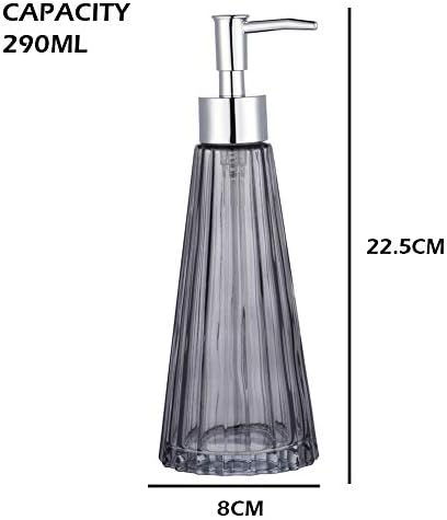 YunNasi Glass Soap Dispenser with Pump, Refillable Liquid Hand Soap Dish Soap Dispensers for Bathroom Counter, Kitchen Sink (Gray)