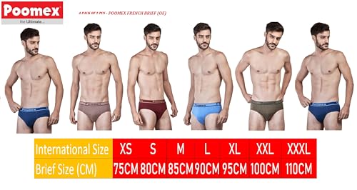 Image of Poomex Men's Cotton Briefs - Pack of 2 (Assorted Colours)
