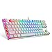 Produktbild EagleTec KG061-BR Mechanische Gaming-Tastatur, kompaktes Low Profile, 87 Tasten Tenkeyless mit Cherry MX Brown Schaltern für PC Gamer Weiße RGB-LED-Hintergrundbeleuchtung