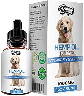 Happy Bruno 1000mg Hemp Oil for Dogs & Pets - Pain Relief, Arthritis