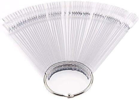 TNBLClear Fan Ring Display Tips 50 Sticks Nail Art Nail Polish Swatch