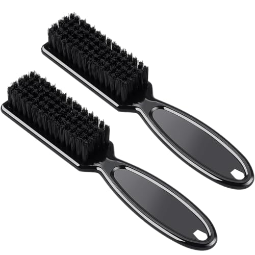 Patelai 2 Pcs Barber Blade Cleaning Brush for Clipper Cleaning Nail Cleaner Styling Brush for Fades Tapers Trimmer Manicure Salon (Black)