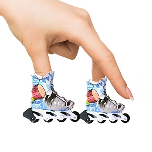 Rollerskates Finger Skateboard Spielzeug - Finger-Skates Spielzeug-Set Partygeschenke Geschenk für Kinder Erwachsene