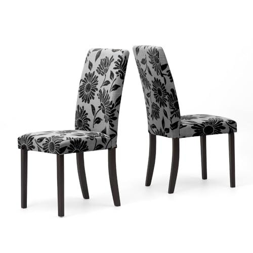 BOX FURNITURE Dianna Lot de 2 chaises noires avec pieds en bois massif wengé