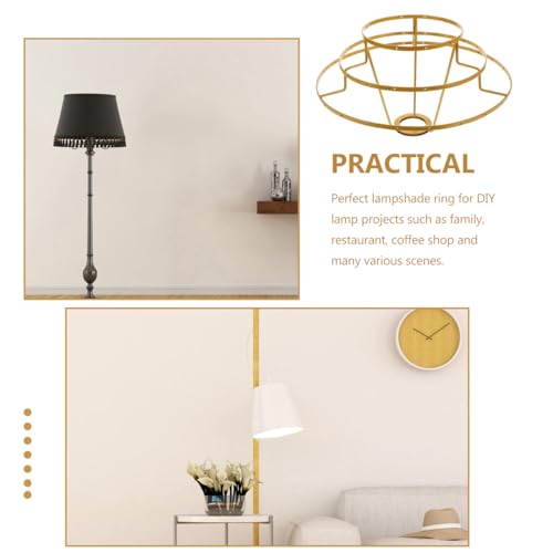 Image of DOITOOL Lampshade Frame 11 Inch Metal Wire Ring Support for DIY Light Fixtures Table Wall Pendant Lamp Replacement Cage Guard