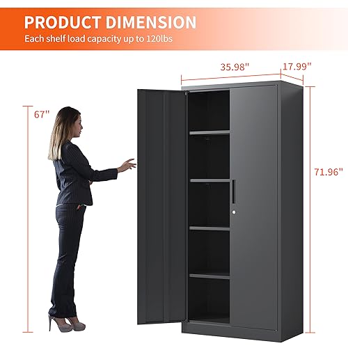 Image of Metal Storage Cabinet for Garage, Tool Cabinet, Utility Cabinet