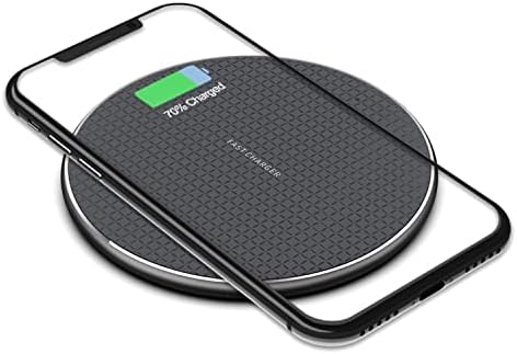 Universal 10W Wireless Fast Charging Pad (All Mobile Devices) Compatible with iPhone/Android/Apple/Samsung Models + More (Black)
