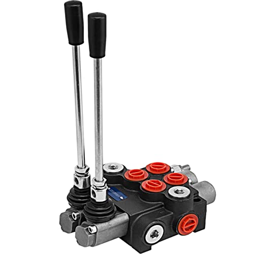 Vevor 2 Spool Hydraulic Directional Control Valve Double Acting Control Valve 11 GPM 3600 PSI SAE Port for Tractors Loaders Tanks Black by VEVOR - Used condition - US$42.18