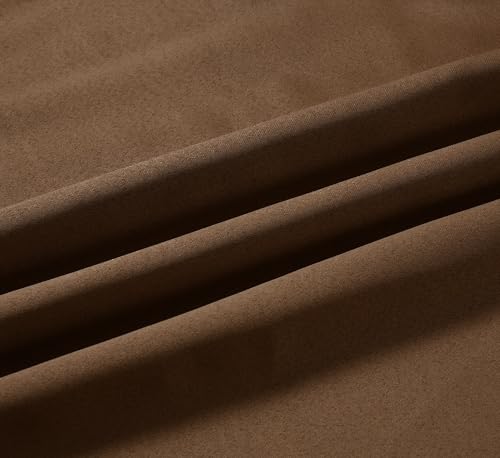 Image of LaVichitra 2 Pieces Solid Premium Blackout Curtains - Thermal Insulated, 3 Layered, 100% Opaque Window - 4 feet, Brown
