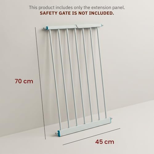 Image of Baybee Safety Gate Extension 45cm | Baby Gate Extender for Kids & Pets | Tool-Free Pressure Fit | Dual Side Compatible Extension for Doorways, Stairs & Hallways (White)