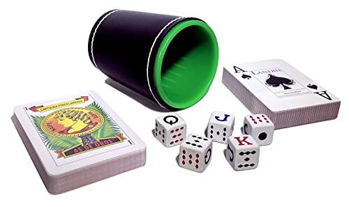 Spanish Poker Dice Cup Plastic Cubilete With Spanish Naipes And Poker Cardboard Party Playing Cards Deck Casino Game Bundle #TOP10