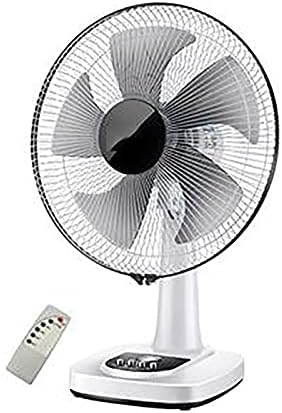 yoo Portable Air Conditioners Remote Control Table Fan 16-Inch with 3 Speed Settings 5 Blades 60 Minutes Timer Oscillating Pedestal Air Circulation Fan Black