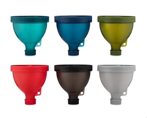 Hydra Cup [6 Pack] ProStand Funnel Set w/Stand for Filling Water Bottles, Shaker Bottles w/Protein Powder, Supplement Storage Set, Take to Go or Kitchen Use, Keychain for Shaker Cup, BPA Free - Thumbnail 5